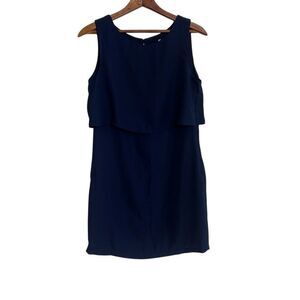 H&M Blouson Sleeveless Chiffon Mini Dress Navy Blue Size 6